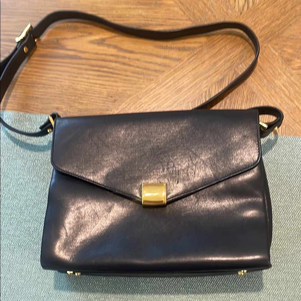 Phillippe Black Leather Shoulder Bag
